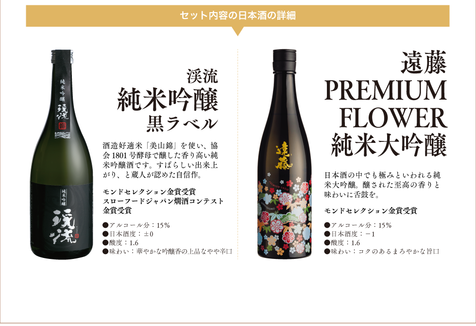 遠藤PREMIUMFLOWER純米大吟醸・渓流純米大吟醸黒ラベルセット