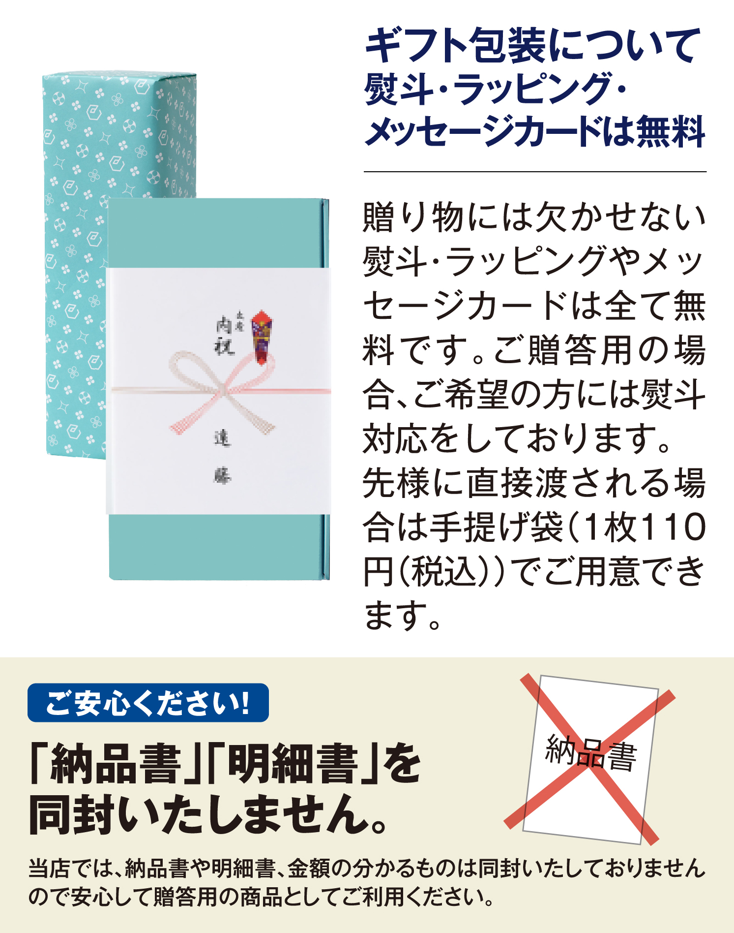 ギフトの包装について